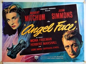 ANGEL FACE 1953 Robert Mitchum, Jean Simmons, Mona Freeman UK QUAD POSTER - Bild 1 von 1