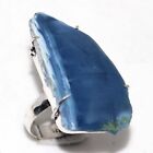 925 Silver Plated-rough Owhyee Blue Opal Ethnic Ring Jewelry Us Size-10 Jw
