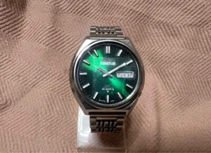 1975 Seiko 5 Actus SS 6106-8690 grünes Zifferblatt 38 mm automatische Herrenuhr Japan Versand - Bild 1 von 13