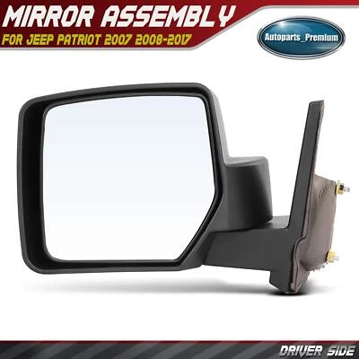 1x Espejo retrovisor manual negro para conductor nuevo para Jeep Patriot 2007 2008 2009 2010 2011-2017 Foto 1 de 4