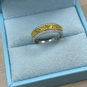 Round Brilliant Cut Yellow Lab Grown Diamond Wedding Band 14k Gold (1.01 ctw) - Picture 1 of 12