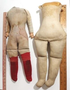 Zwei antike Stoffkörper für Porzellanköpfe oder Komposition Schulterköpfe - Bild 1 von 4