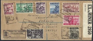 B&D: 1943 Poland Scott 3K9-3K16 on registered censored FDC from Polish Red Cross - Picture 1 of 2