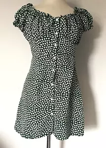 H&M GRÜNES KLEID MIT KLEINEM BLUMENMUSTER. GRÖSSE 10. - Bild 1 von 5