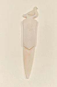 Vogel Brieföffner 3 3/8" Elfenbein Farbe Zelluloid Kunststoff Vintage - Bild 1 von 2