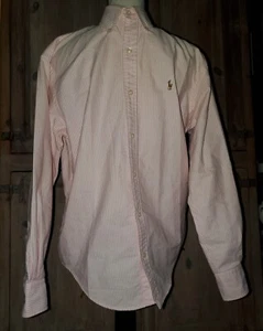 Camisa de vestir deportiva Ralph Lauren rosa blanco a rayas para mujer talla 4 manga larga *23 - Imagen 1 de 7