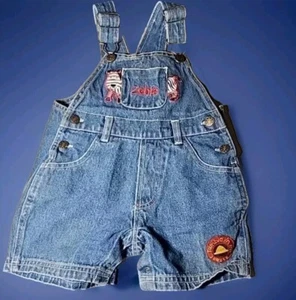 Short Overalls DenimTumble In The Jungle Boys 12 mos Zebra Vintage - Picture 1 of 9