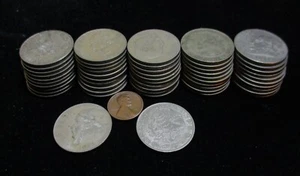 MEXICO, 50 COIN LOT, "UN PESO" MIXED DATES 1971-1981 - Picture 1 of 2