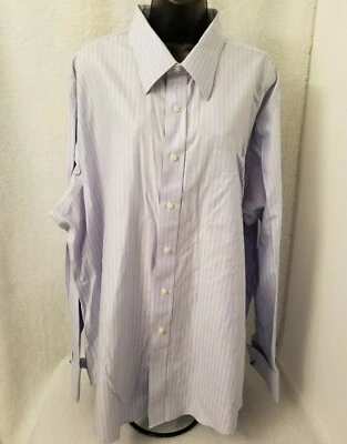 Camisa Marshall Field's para hombre talla 18,5 36/37 azul a rayas Foto 1 de 4