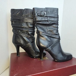 SOFT Damen Tall Leder Stiefel - schwarz Vollnarben Leder 9M - Bild 1 von 8