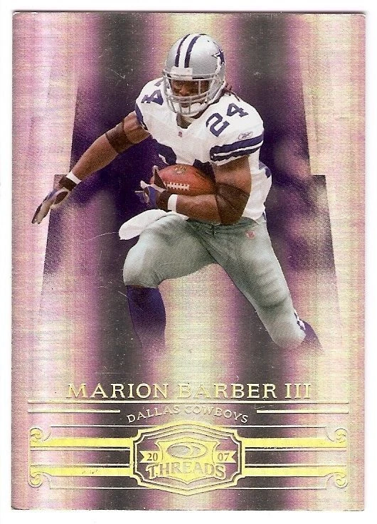 MARION BARBER 2007 DONRUSS THREADS GOLD HOLOFOIL 76 SERIAL #40/50 DALLAS COWBOYS - Image 1 of 1