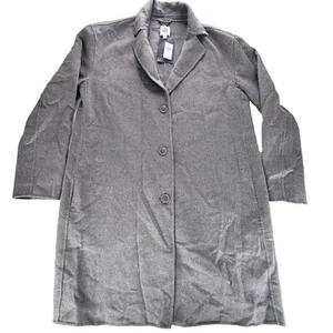 Gap Women's Double Faced Wool Blend Coat Size Large Tall Gray Overcoat LT NWT - Picture 1 of 5