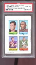 1969 Topps Four in One 4 in 1 Fran Tarkenton Charlie Durkee McNeil Baughan PSA 8