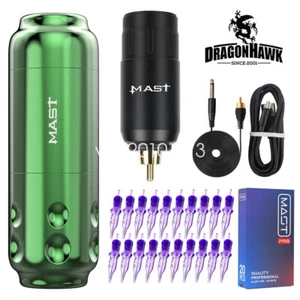 Mast Tattoo Kit Sensor Wireless Pen Machine Battery Mast Pro Cartridge Needles - Picture 1 of 12