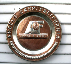 Vintage Angels Camp, California Advertising Plate Copper Silver