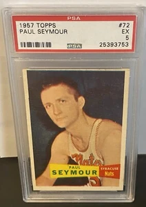 Tarjeta de novato 1957 Topps de baloncesto Paul Seymour #72 graduada PSA 5 excelente - Imagen 1 de 2