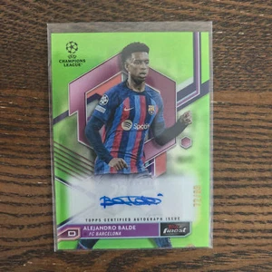 Alejandro Balde 2022-23 Topps Finest UCL & UEL Base Auto Green Refractors /99 - Picture 1 of 2