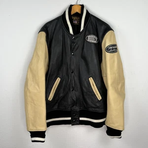 Vintage Vanson Leathers Leather Jacket Bomber Varsity Brooklyn NY Size L - Picture 1 of 21