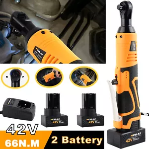 3/8'' Cordless Electric High Ratchet Wrench Extended Head 66 Ft-lb 2PC Battery - Picture 1 of 13