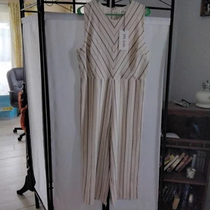 Love Sadie Jumpsuit 1-teilig schwarz-creme gestreift Gr. L Reißverschluss hinten 2-lagig - Bild 1 von 7
