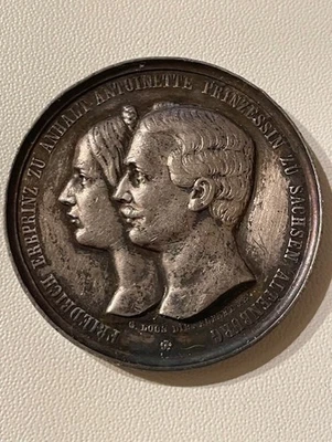 Anhalt - Saxony – Leopold Friedrich ~ marriage Crown Prince Friedrich  1854 - Image 1 of 4