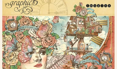 Graphic45 IMAGINE PAQUETE DE 8 CARTULINAS IMPRESAS A DOBLE CARA 12x12 Foto 1 de 4