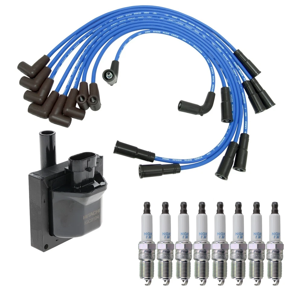 Hitachi 2 bobinas de encendido NGK 8 bujías láser de iridio y juego de cables Kit para P30 Foto 1 de 1