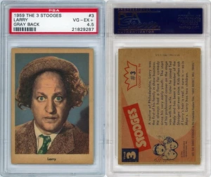 1959 Fleer 3 Three Stooges Card #3 Gray Back PSA 4.5 – “Larry” - Picture 1 of 3