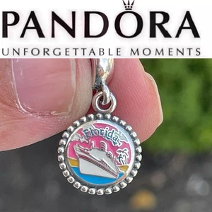 Pandora Authentic Florida Exclusive Iconic Beach Sunset Cruise Ship Dangle Charm - Picture 1 of 6
