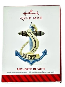 Hallmark Keepsake Ornament Anchored In Faith 2014 Christmas Nautical Anchor Boat - Picture 1 of 2