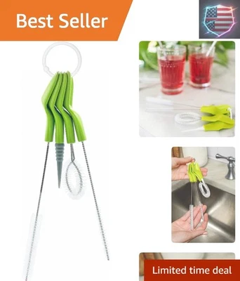 Juego de 4 cepillos para botellas y pajitas de limpieza profunda con asas ergonómicas Foto 1 de 4