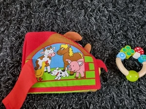 Baby Stoffbuch + Rassel - Bild 1 von 4