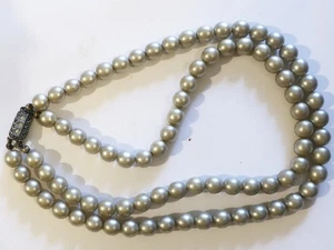 Alte Perlkette mit Silberschließe der 50er Jahre, Vintage - Picture 1 of 5