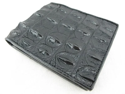 Carteira dobrável Pelgio couro genuíno pele de jacaré crocodilo espinha dorsal A8 - 7... - Imagem 1 de 4