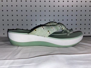 Infradito Clarks Arla Glison verde calabrone tessuto taglia 9 - Foto 1 di 8