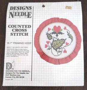 Designs For The Needle Cross Stitch Kit 3503 Christmas Holly 7" Frame Hoop NOS - Picture 1 of 4