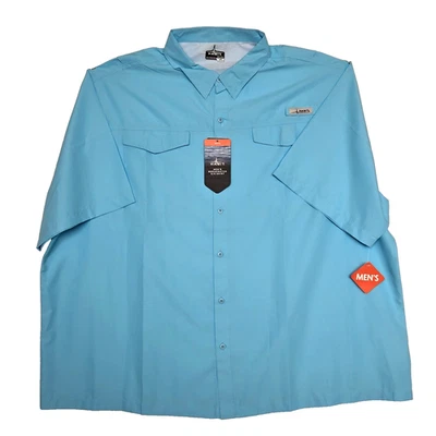 New HABIT 4XL Blue Breakwater Shirt S/S Button Up UPF 40 Pockets Lightweight - Image 1 of 4