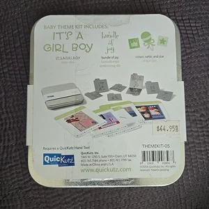 Quickutz Lifestyle Crafts Baby Themenset - 2x2 Alpha & Matrizen in Blechdose - Bild 1 von 4