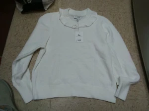 Nwt Free Assembly WOMENS Ruffle Collar Sweater White XS - Picture 1 of 2