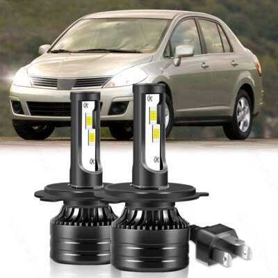 For Nissan Versa 2007-2013 H4 9003 6000K 2X LED Headlight High Low Beam Bulb Kit - Image 1 of 4