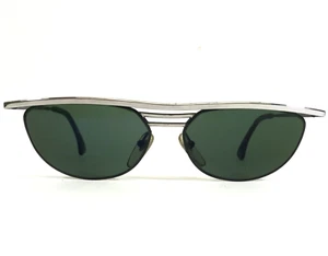 Vintage Alain Mikli Sunglasses 2668 0788 Black Silver Geometric Green Lenses - Picture 1 of 1