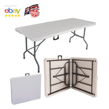 1.8M 6FT Heavy Duty Folding Table Portable Plastic Camping Garden Party Trestle