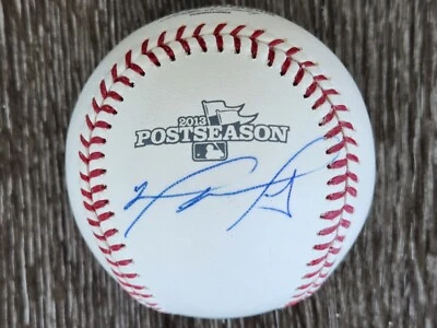 David Ortiz Signed 2013 Post Season Baseball Boston Red Sox JSA  - Image 1 of 4