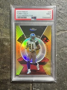Topps Finest Torry Holt 2005 refractor dorado /49 PSA 9 pop 1 ninguno más alto - Imagen 1 de 2