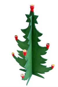 "Candelabro de árbol de Navidad de madera de 13"" de colección hecho en Swenden sellado nuevo" - Imagen 1 de 22