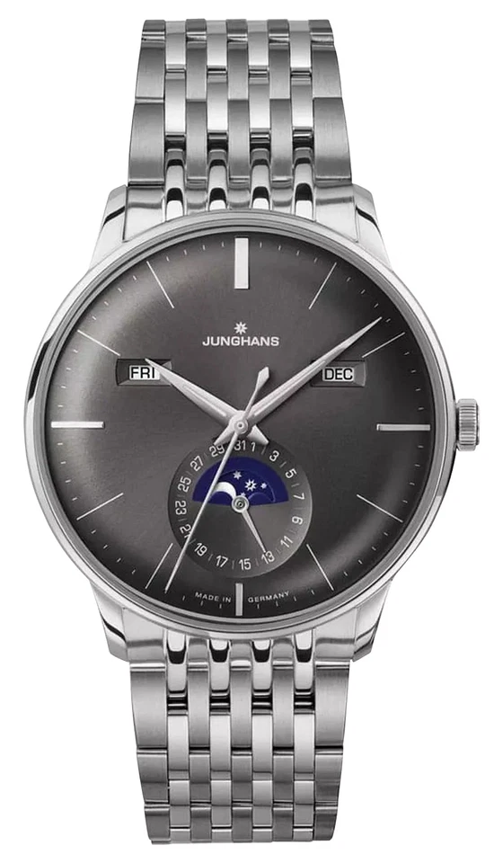 Junghans Meister Kalender Automatic Moonphase Steel Mens Watch 27/4505.47 - Image 1 of 1