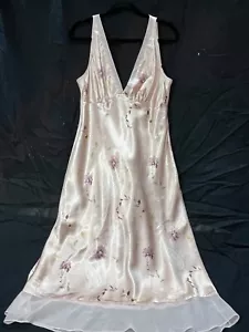 Rose Pink Pink Silky Sleeveless Nightgown Large - Picture 1 of 5