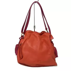 Auth LOEWE Flamenco - Orange Red Pink Nappa Leather Shoulder Bag - Picture 1 of 8