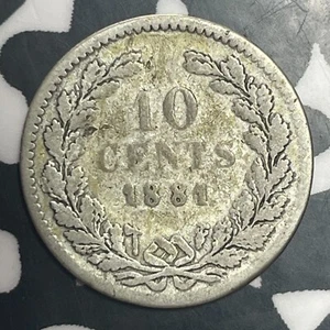 1884 Netherlands 10 Cents Lot#T1996 Silver! - Picture 1 of 2