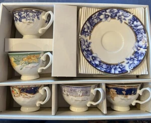 Giovanni Valentino Set Of 5 Tea Cups and Saucers. NEW! - Picture 1 of 3